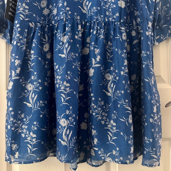 Tuckernuck Limoges Blue Floral Royal Shirt Dress Women’s Size XXL NWT - Picture 10 of 13